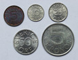 Zestaw monet Szwecja, 5 sztuk