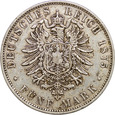 83. Bawaria, 5 marek 1875 D, Ludwig II, st. 3+