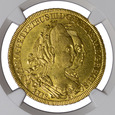 Brazylia 6400 Reali 1778, Maria I i Pedro III, złoto, NGC AU58