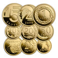 100 lat złotego 2019, zestaw 9 złotych monet, st. L