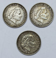 Zestaw, Holandia 1 Gulden, 3 sztuki, st. 3+
