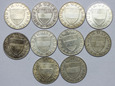 Austria 10 Szylingów 1957-1972, zestaw monet, 10 sztuk