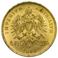 Austria 4 Floreny / 10 Franków 1892 - NB, Złoto