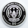 221. Rwanda, 50 franków 2019, Victoria, 1 oz, Ag999, PROOF