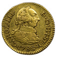 Hiszpania 1/2 Escudo 1788 MM, Madryt - Karol III, Złoto