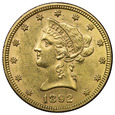 USA 10 Dolarów 1892, Liberty Head, Złoto, st. 2+/1-