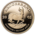 RPA Krugerrand 2002, uncja złota, LUSTRZANKA, st. L/L-