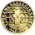 Medal MW, 50 lat Stoczni Szczecińskiej, uncja czystego złota, st. L