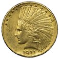 USA 10 Dolarów 1911, Indianin, st. 3+