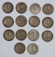 USA 1/4 Dolara 1934-54, Washington Quarter, Zestaw 14 sztuk