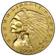 USA 2 1/2 Dolara 1909, Indianin, st. 2-