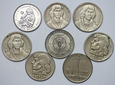 PRL, zestaw różnych monet, 8 sztuk, st.3-2+