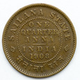 390. Indie, Sailana State, 1/4 anna 1908, Edward VII