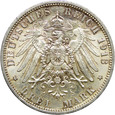 100. Prusy, 3 marki 1913 A, Wilhelm II, 25 lat panowania, st. 2+/1-