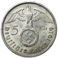 Niemcy 5 Marek 1939-J, Hindenburg, swastyka, st. 1/1-