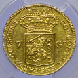 Holandia, Gelderland 7 Guldenów 1760 - PCGS AU55