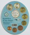 16. San Marino, Euro Set 2007, obiegowe + 5 euro, 9 sztuk, srebro