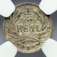 300. Gwatemala, 1/4 reala 1896, Wieniec, NGC MS64