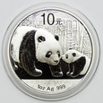 54. Chiny, 10 juanów 2011, 1oz, Ag 999, Panda