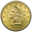 USA 10 Dolarów 1901, Liberty Head, Złoto, st. 1-/2+