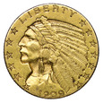 USA 5 Dolarów 1909-D, Indianin, st. 3+