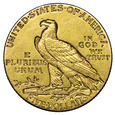 USA 5 Dolarów 1909-D, Indianin, st. 3+