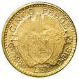 Kolumbia 5 Pesos 1919, st. 3+