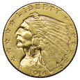 USA 2 1/2 Dolara 1914-D, Indianin, st. 2