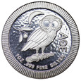 Niue 2 Dolary 2017, Sowa Ateńska, uncja czystego srebra