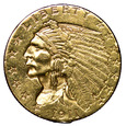 USA 2 1/2 Dolara 1911, Indianin, st. 3+
