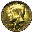 USA 1/2 Dolara 1968 - Kennedy, st. ~2+ ZŁOCONA