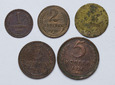 Zestaw monet Rosja, kopiejki, 5 sztuk