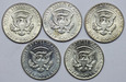 USA 1/2 Dolara 1965-69, Kennedy, 5 sztuk