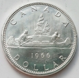 KANADA - 1 dolar 1966 - Canoe / Kajak - Elizabeth II - srebro