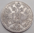 AUSTRIA - 20 Krajcarów / kreuzer 1868 - srebro / 1