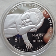 USA - 1 dolar - 2015 W - March of Dimes - srebro