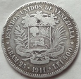 Wenezuela - 5 Bolivares - 1911 - srebro
