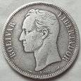 Wenezuela - 5 Bolivares - 1911 - srebro