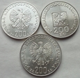 3 x 200 złotych - KPL - 1974-1976 - SREBRO