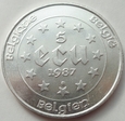 BELGIA - 5 ecu 1987 - Traktaty Rzymskie - Baudouin I - srebro