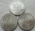 3 x 200 złotych - KPL - 1974-1976 - SREBRO / 1