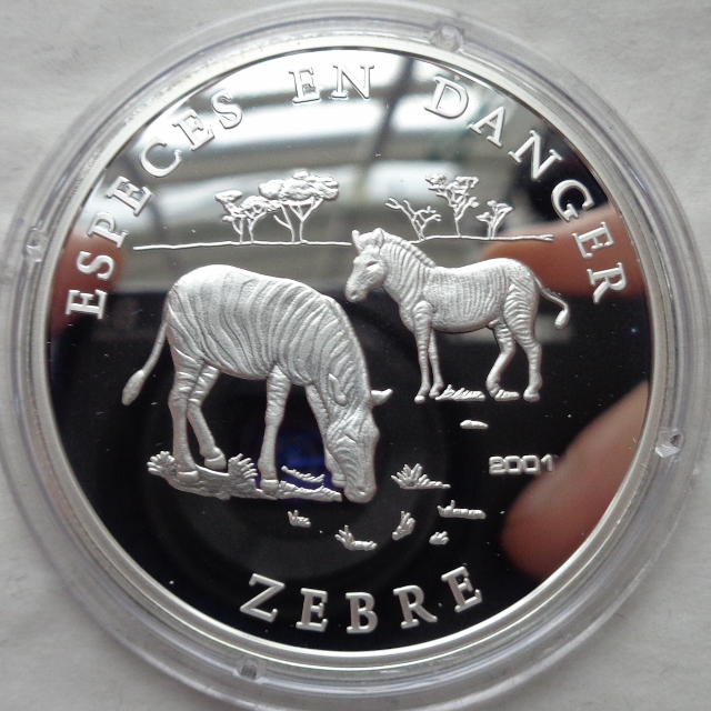 Benin - 1000 franków - 2001 - Zebra / srebro