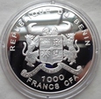 Benin - 1000 franków - 2001 - Zebra / srebro