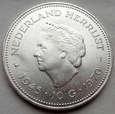 Holandia - 10 guldenów - 1970 - Juliana - Wyzwolenie - srebro