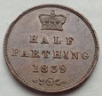 WIELKA BRYTANIA - 1/2 FARTHING - 1839 - Victoria