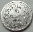 FRANCJA - 1/2 FRANKA - 1845 B - Louis Philippe I