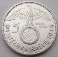 Niemcy - 5 marek - 1936 A - HINDENBURG - HK