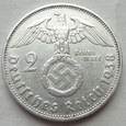 Niemcy - Trzecia Rzesza : 2 marki - 1938 F - Hindenburg - srebro