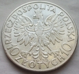 POLSKA - II RP : 10 złotych - GŁOWA KOBIETY - 1932 bz - srebro