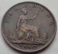 WIELKA BRYTANIA - FARTHING - 1860 - Victoria